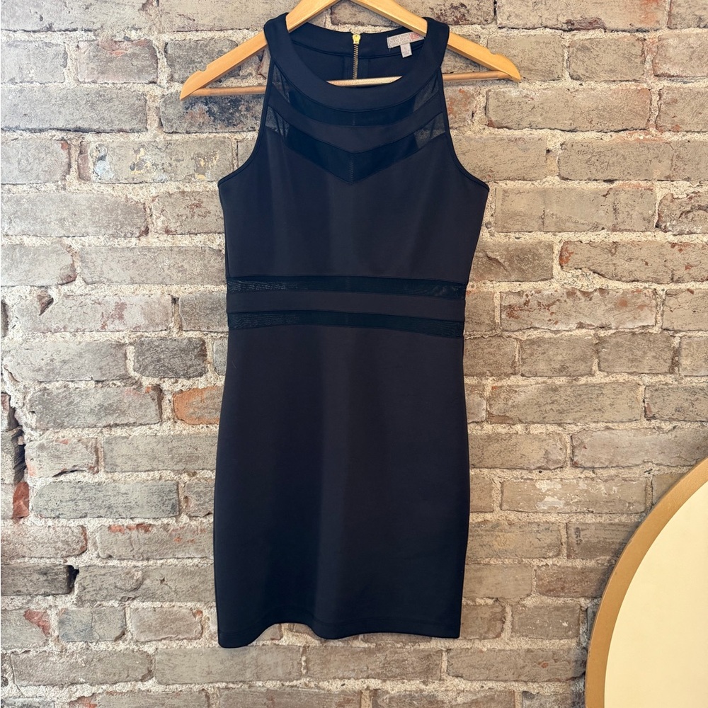 Giani Bernini Black Mesh Detail Mini Dress